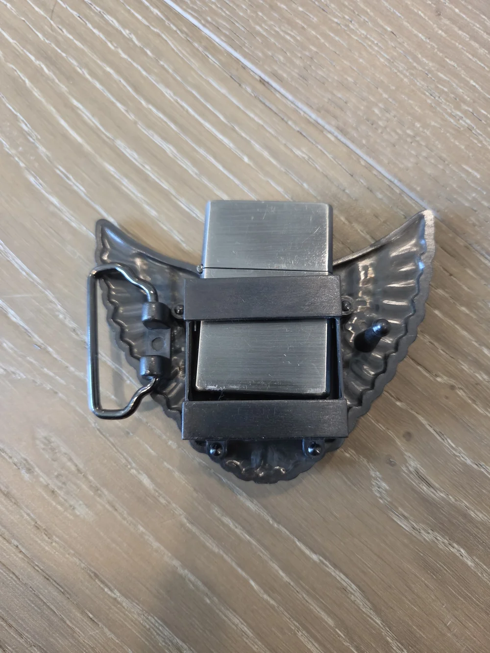 Winged Star Belt Buckle with Removable Flip Top Lighter